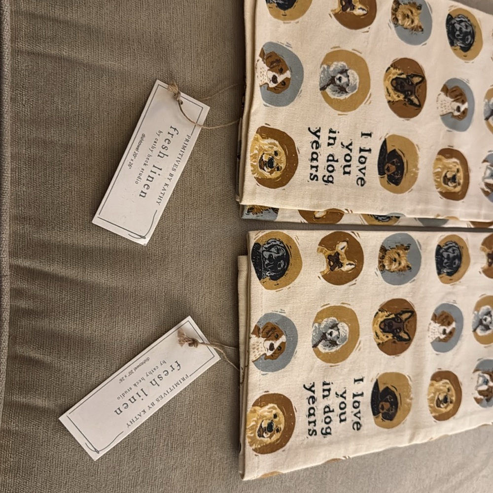 Primitive by Kathy Dish Towels- Dog Years - Picture 5 of 5